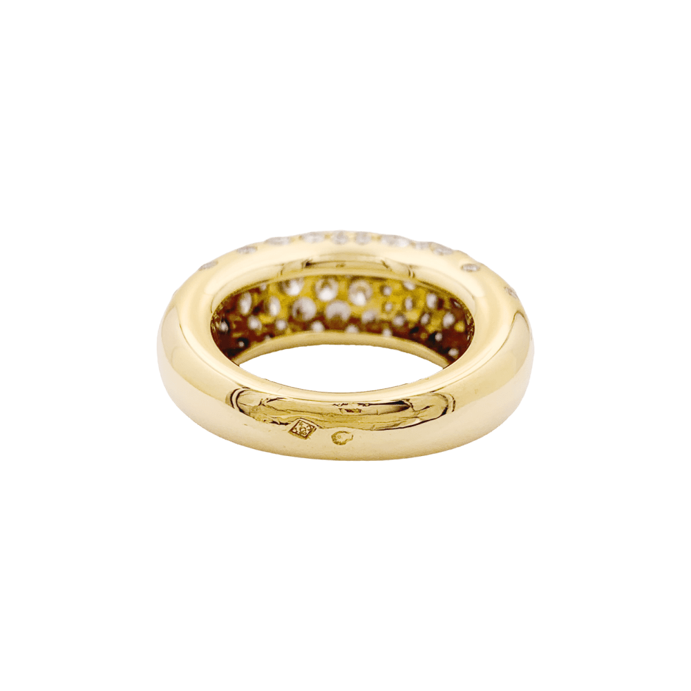 Bague Jonc CHAUMET "Grains de Caviar" en or jaune et diamants - Castafiore