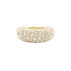 Bague Jonc CHAUMET "Grains de Caviar" en or jaune et diamants - Castafiore