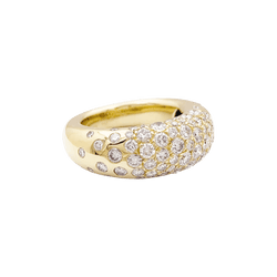 Bague Jonc CHAUMET "Grains de Caviar" en or jaune et diamants - Castafiore