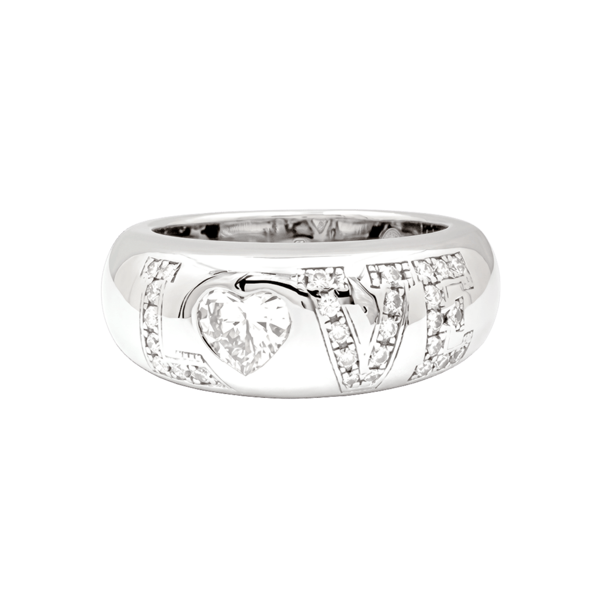 Bague Jonc CHOPARD "Love" en or blanc et diamants - Castafiore