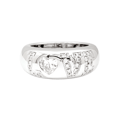 Bague Jonc CHOPARD "Love" en or blanc et diamants - Castafiore