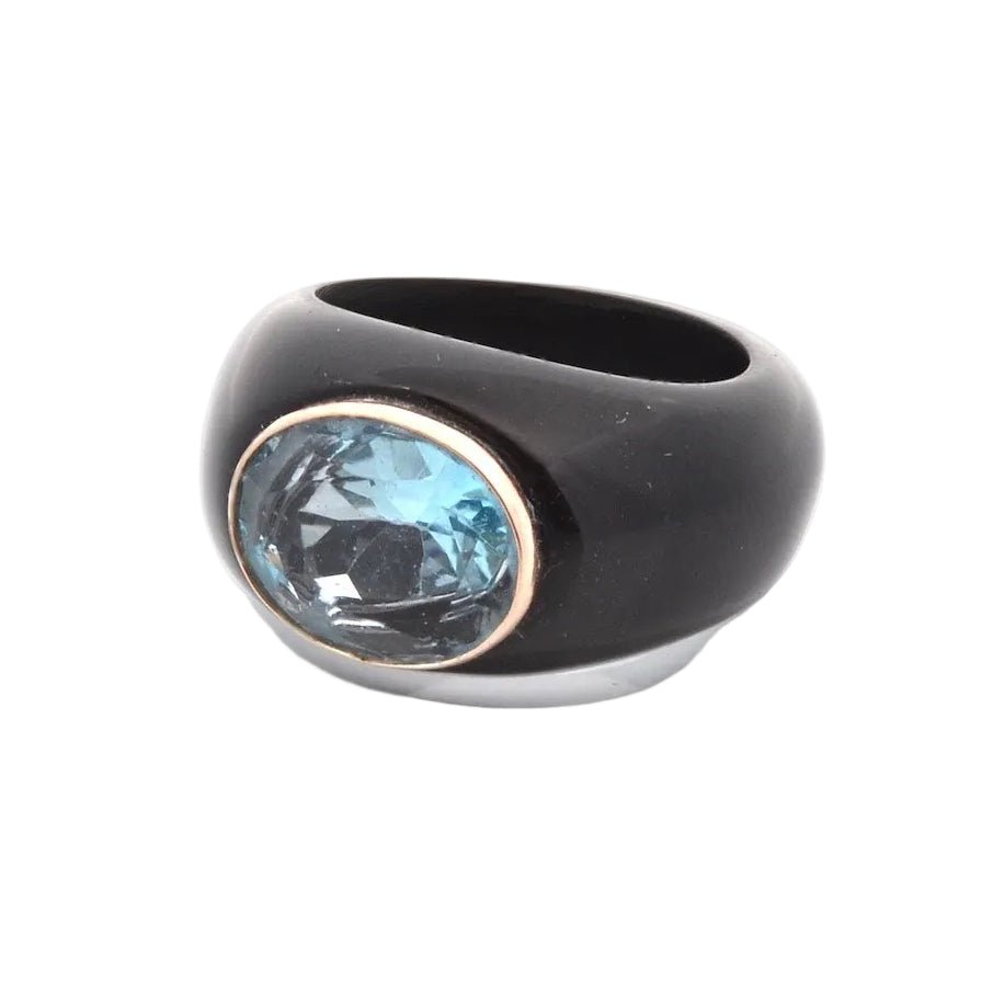 Bague Jonc en bakélite et topaze - Castafiore