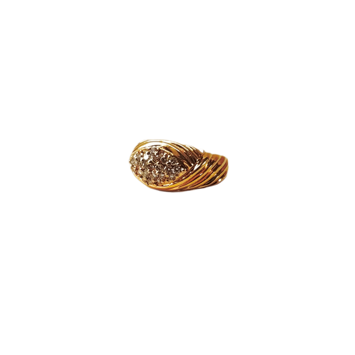 Bague Jonc en jaune et diamants - Castafiore