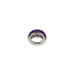 Bague Jonc en or blanc et améthystes - Castafiore