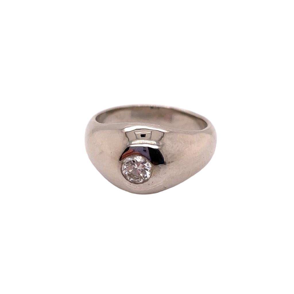 Bague Jonc en or blanc et diamant - Castafiore