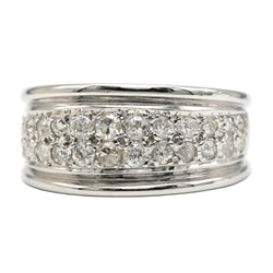 Bague Jonc en or blanc et diamants - Castafiore