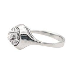 Bague Jonc en or blanc et diamants - Castafiore
