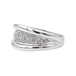 Bague Jonc en or blanc et diamants - Castafiore