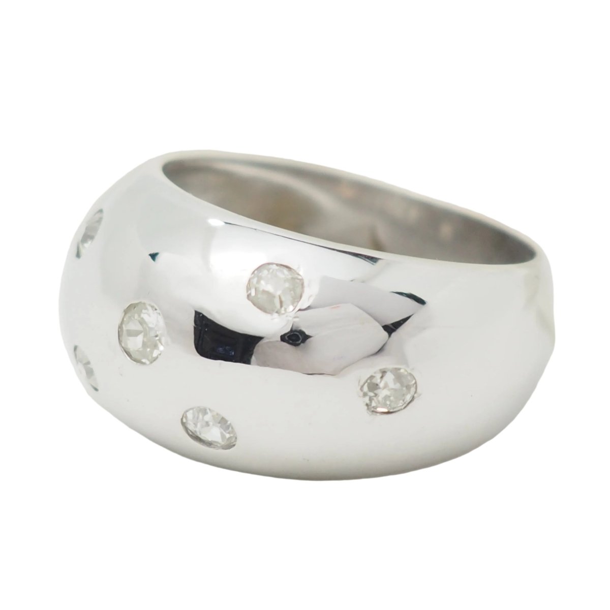 Bague Jonc en or blanc et diamants - Castafiore