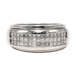 Bague Jonc en or blanc et diamants - Castafiore