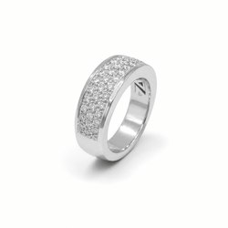 Bague Jonc en or blanc et diamants - Castafiore