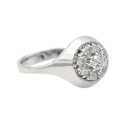 Bague Jonc en or blanc et diamants - Castafiore