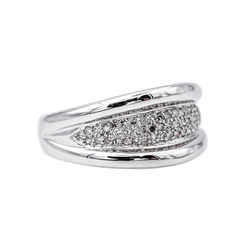 Bague Jonc en or blanc et diamants - Castafiore
