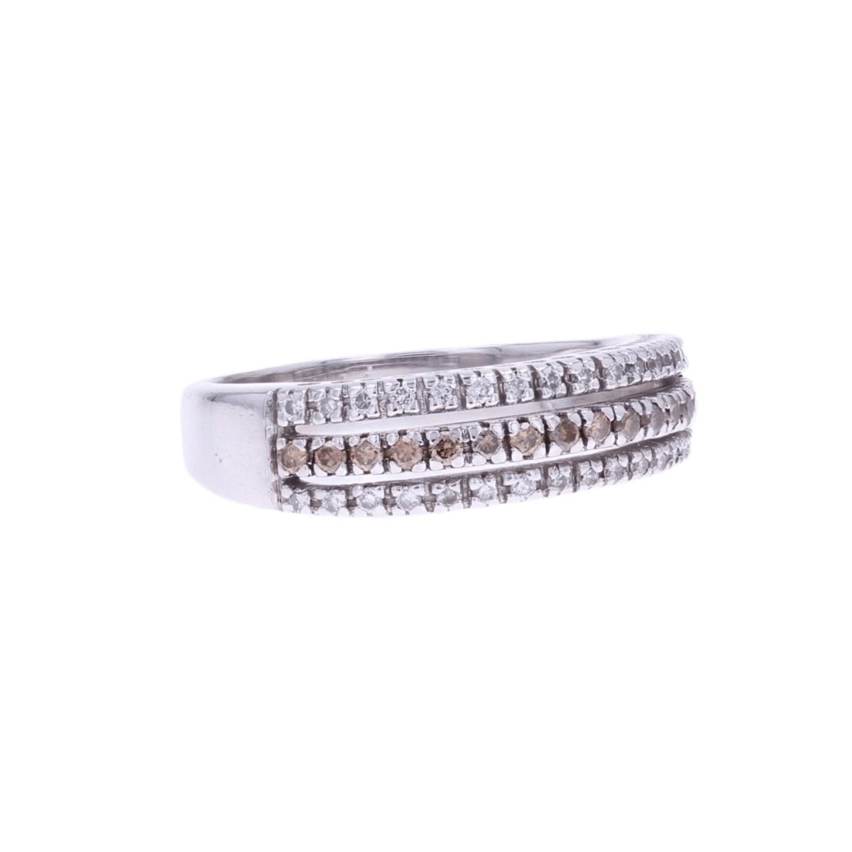 Bague Jonc en or blanc et diamants - Castafiore