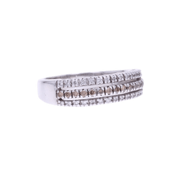 Bague Jonc en or blanc et diamants - Castafiore
