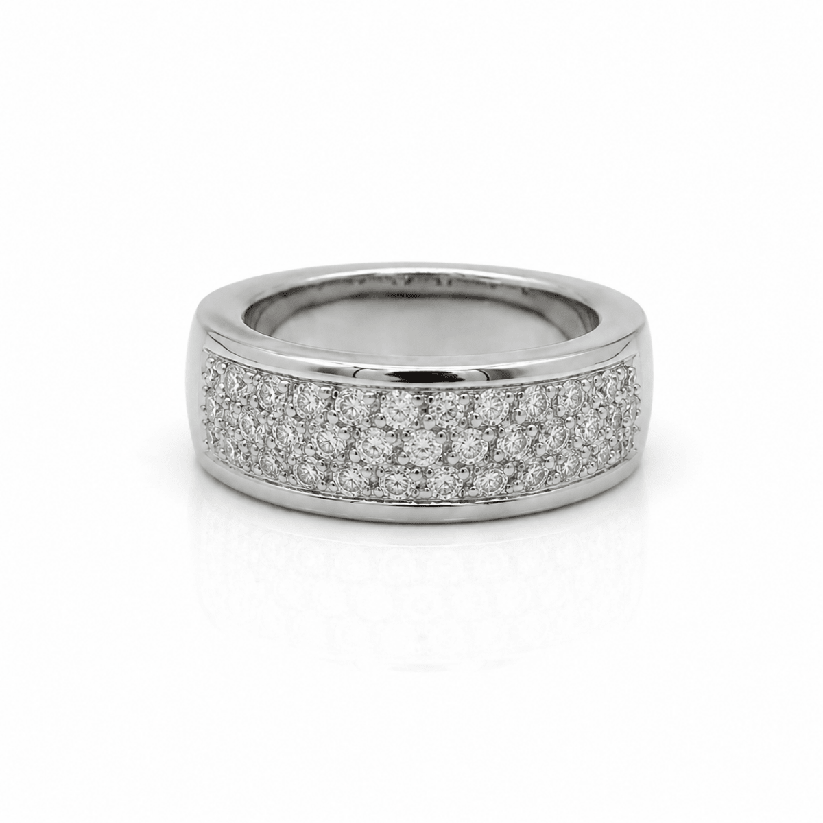 Bague Jonc en or blanc et diamants - Castafiore