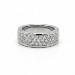 Bague Jonc en or blanc et diamants - Castafiore