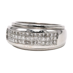 Bague Jonc en or blanc et diamants - Castafiore