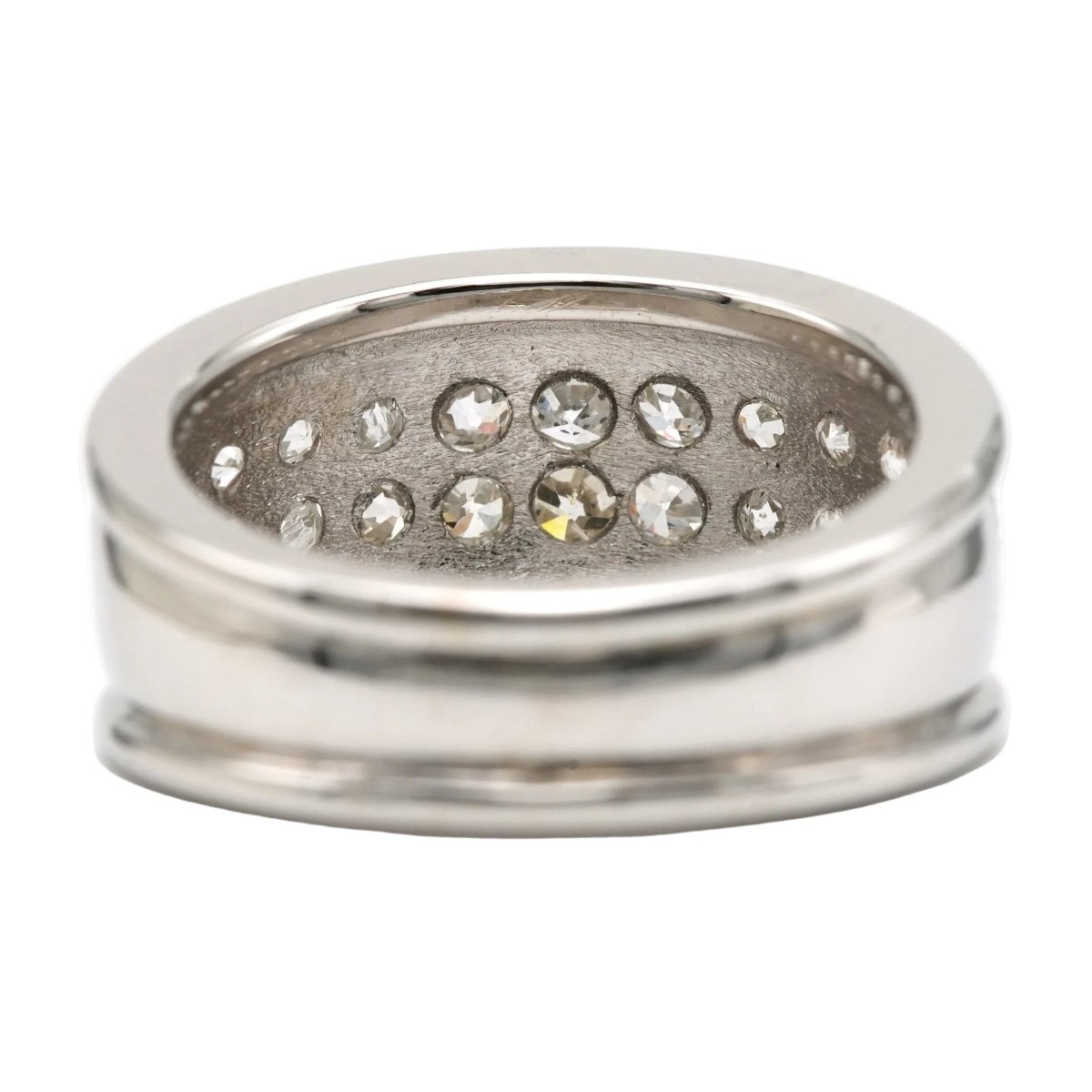 Bague Jonc en or blanc et diamants - Castafiore
