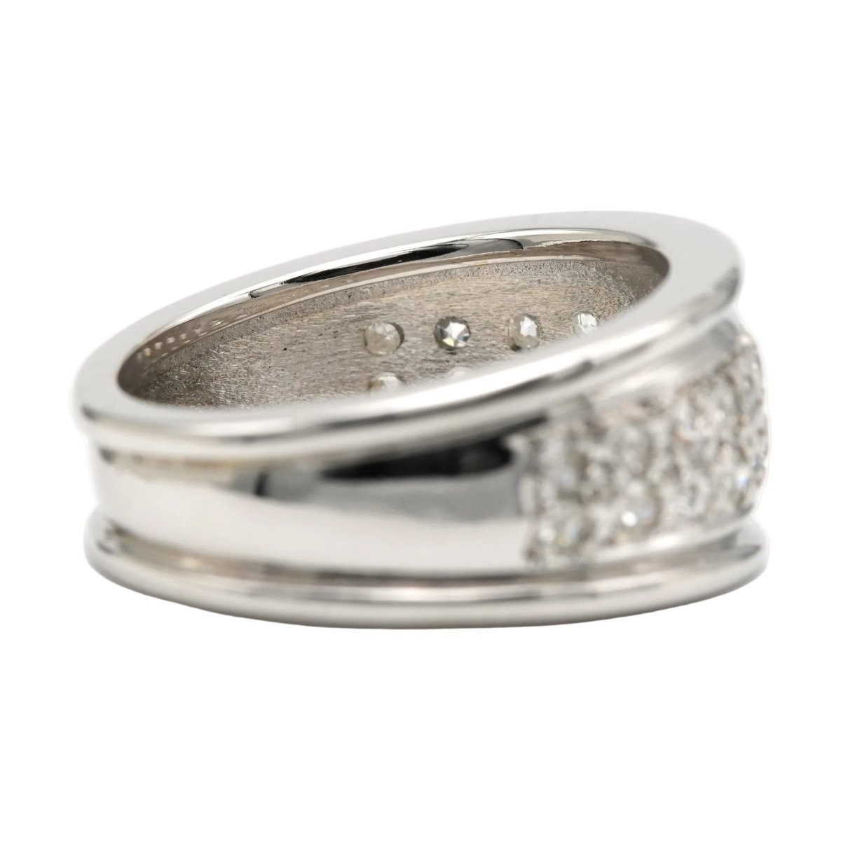 Bague Jonc en or blanc et diamants - Castafiore