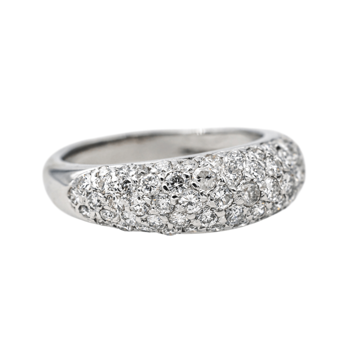 Bague Jonc en or blanc et diamants - Castafiore