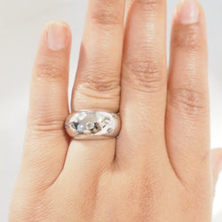 Bague Jonc en or blanc et diamants - Castafiore