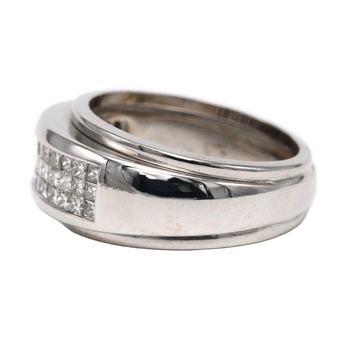 Bague Jonc en or blanc et diamants - Castafiore
