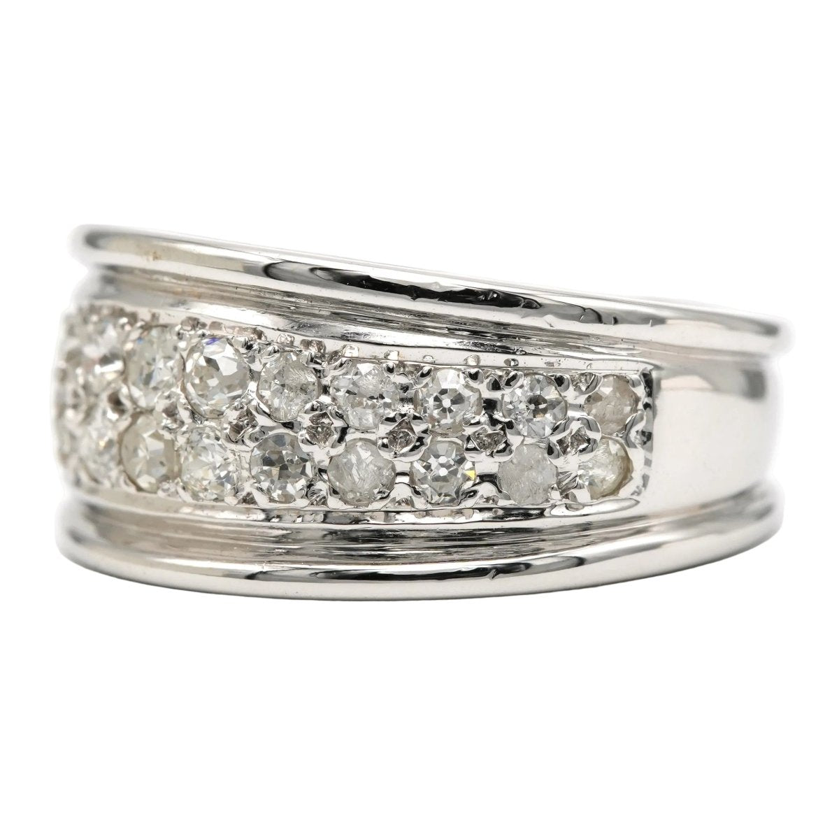 Bague Jonc en or blanc et diamants - Castafiore