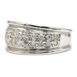 Bague Jonc en or blanc et diamants - Castafiore