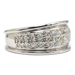 Bague Jonc en or blanc et diamants - Castafiore