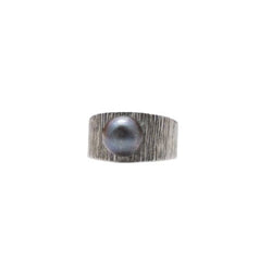 Bague Jonc en or blanc et perle - Castafiore