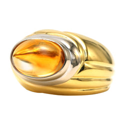 Bague Jonc en or blanc, or jaune et citrine - Castafiore