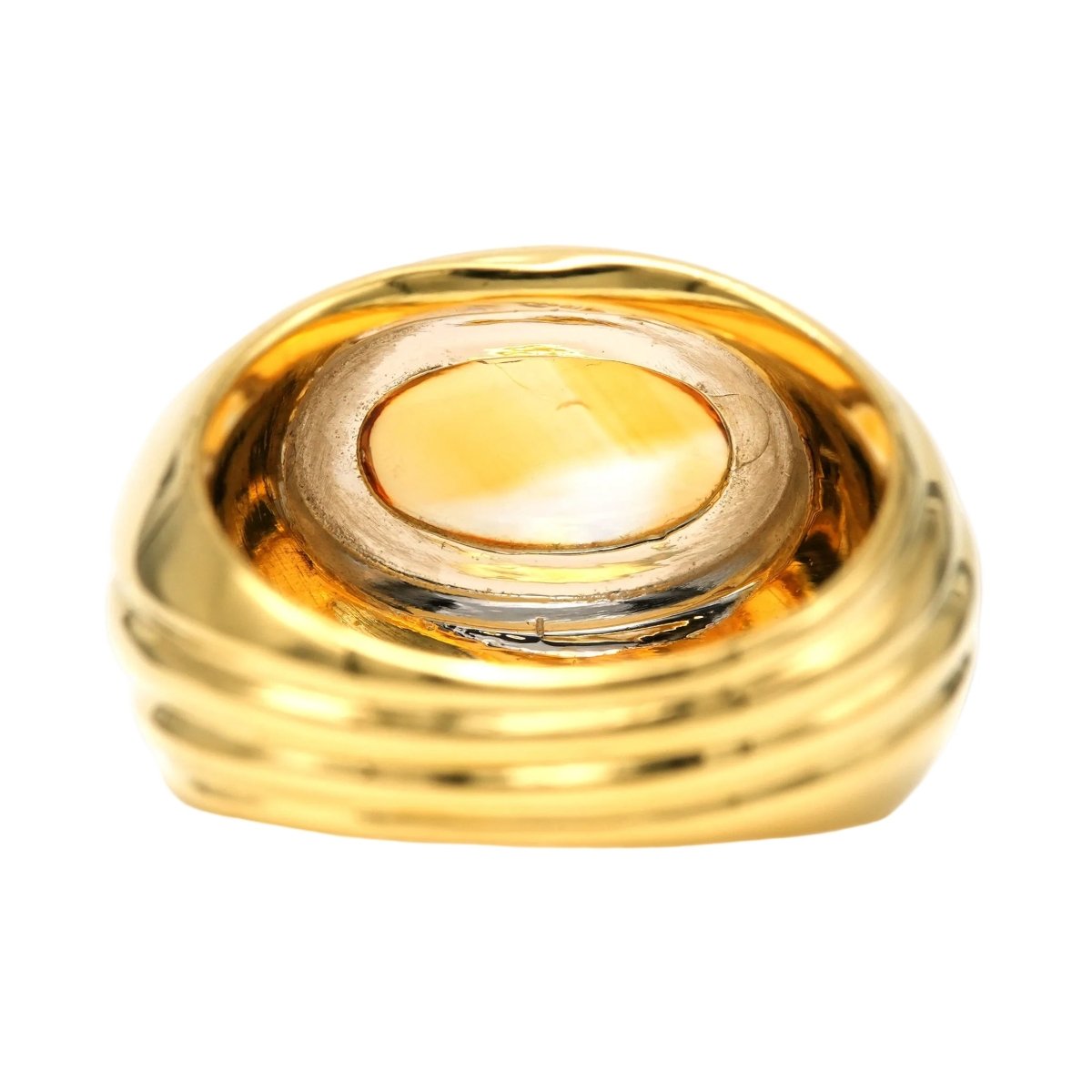 Bague Jonc en or blanc, or jaune et citrine - Castafiore