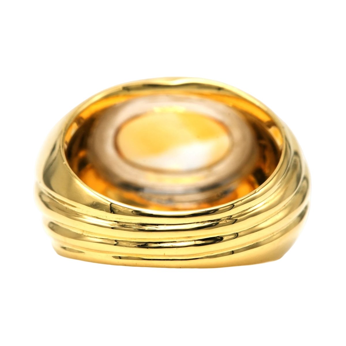 Bague Jonc en or blanc, or jaune et citrine - Castafiore