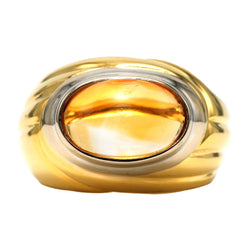 Bague Jonc en or blanc, or jaune et citrine - Castafiore
