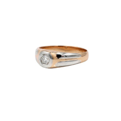 Bague Jonc en or blanc, or rose et diamant - Castafiore