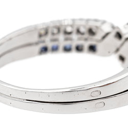 Bague Jonc en or blanc, saphir et diamants - Castafiore