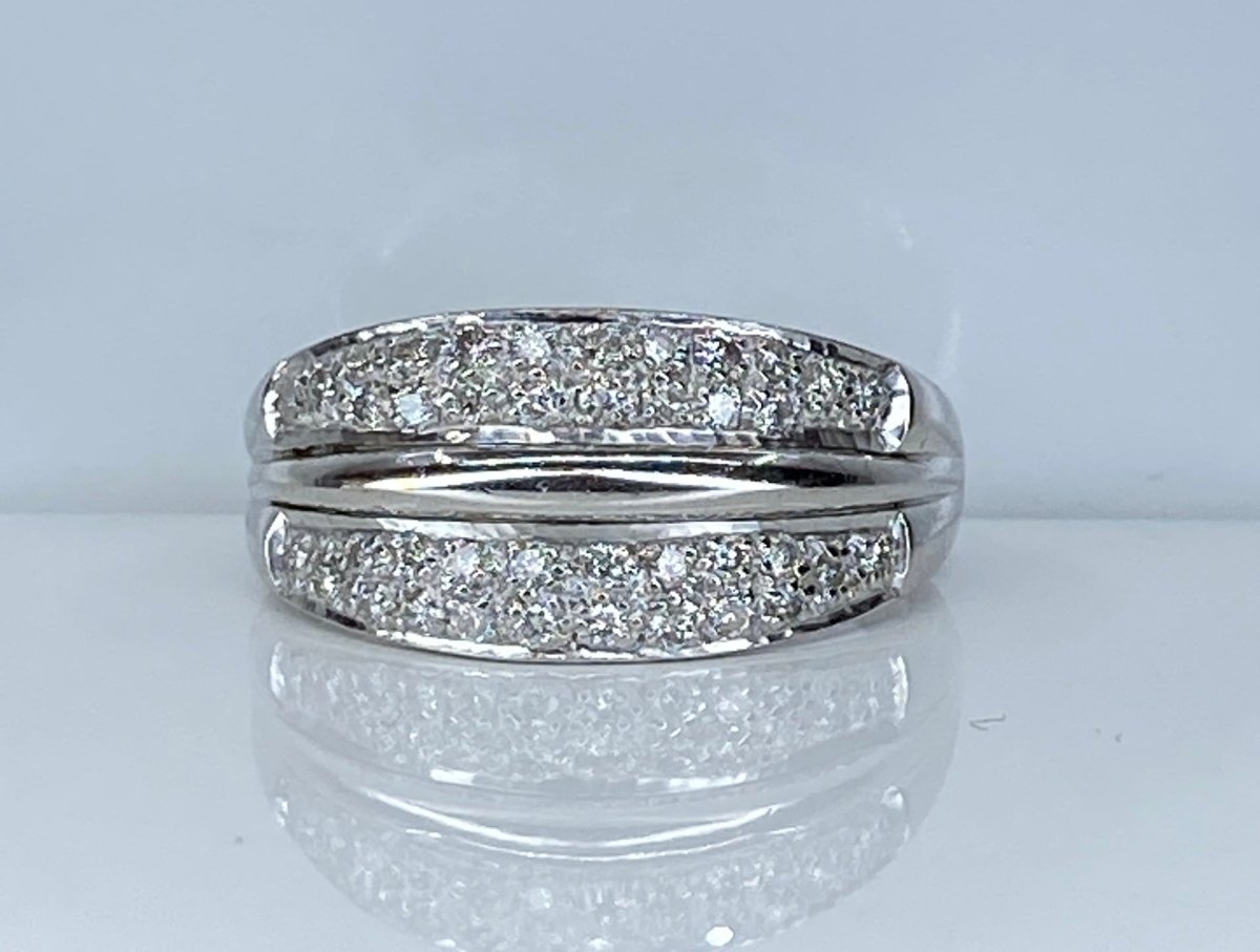 Bague jonc en or et diamants - Castafiore