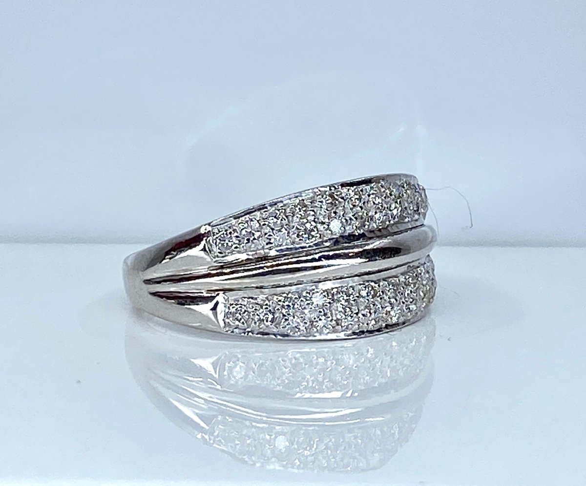 Bague jonc en or et diamants - Castafiore