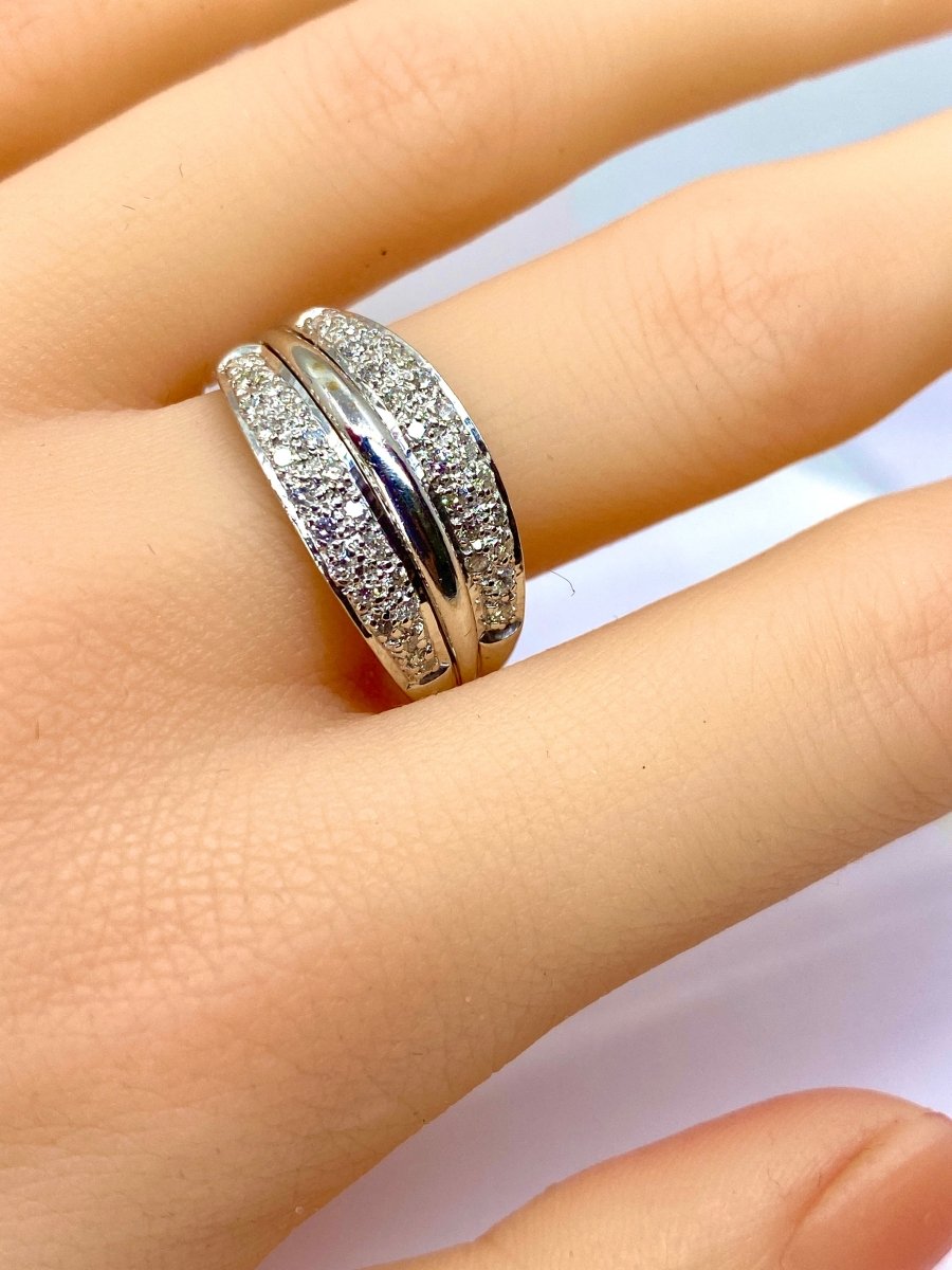 Bague jonc en or et diamants - Castafiore