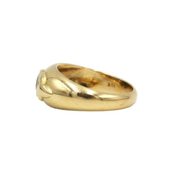 Bague jonc en or jaune, diamant et saphir - Castafiore