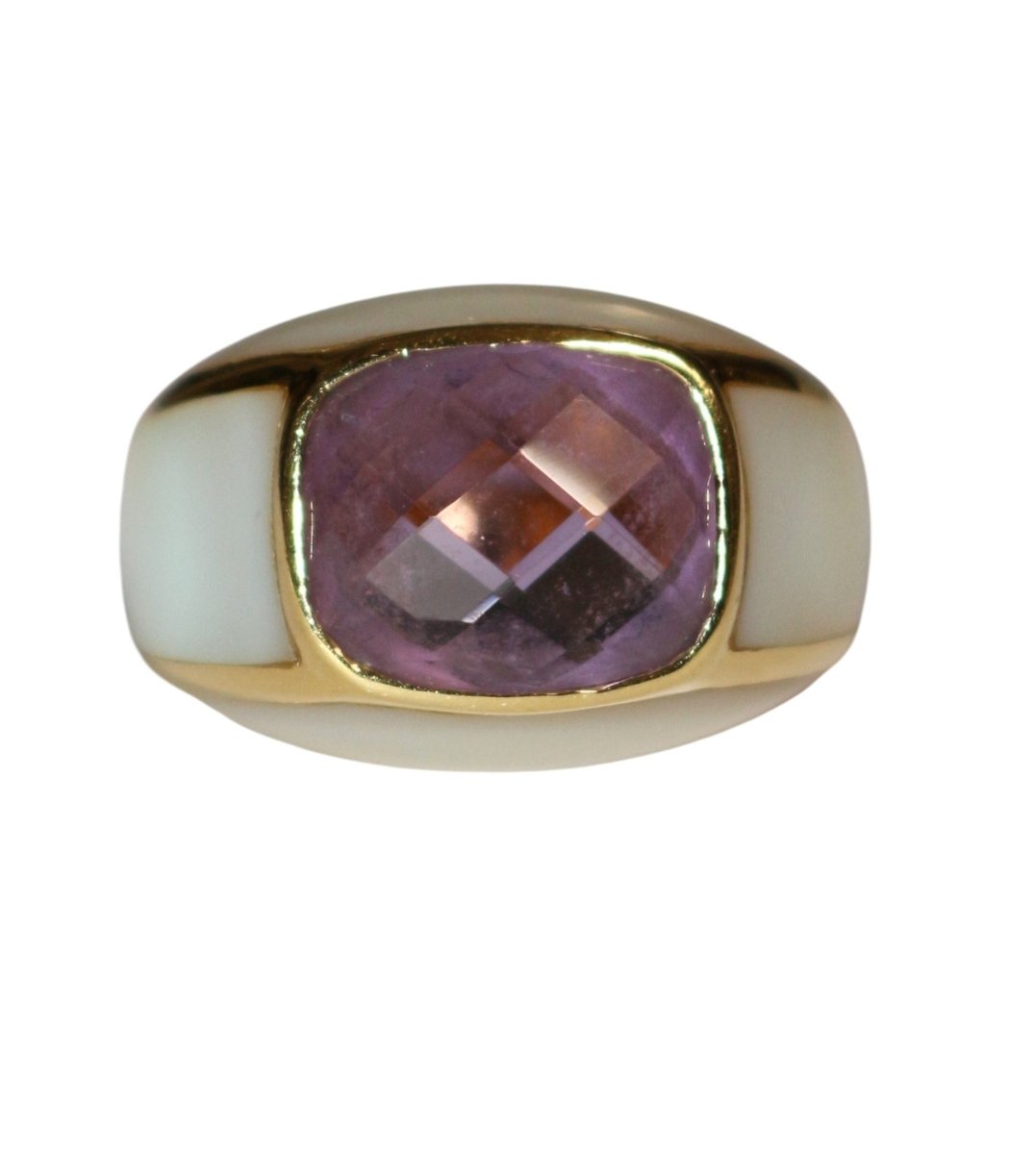 Bague JONC en or jaune et améthyste - Castafiore