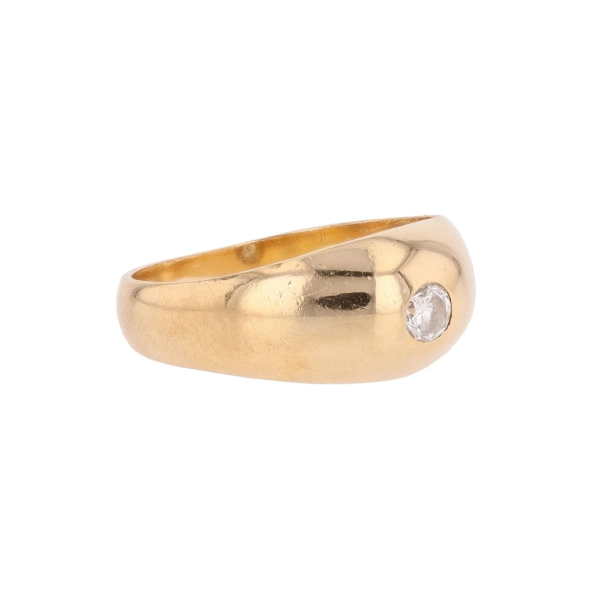 Bague Jonc en or jaune et diamant - Castafiore