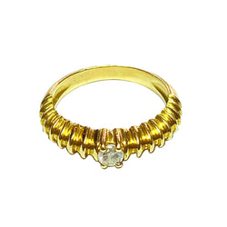 Bague Jonc en or jaune et diamant - Castafiore