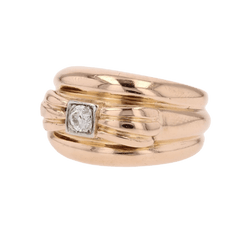 Bague Jonc en or jaune et diamant - Castafiore