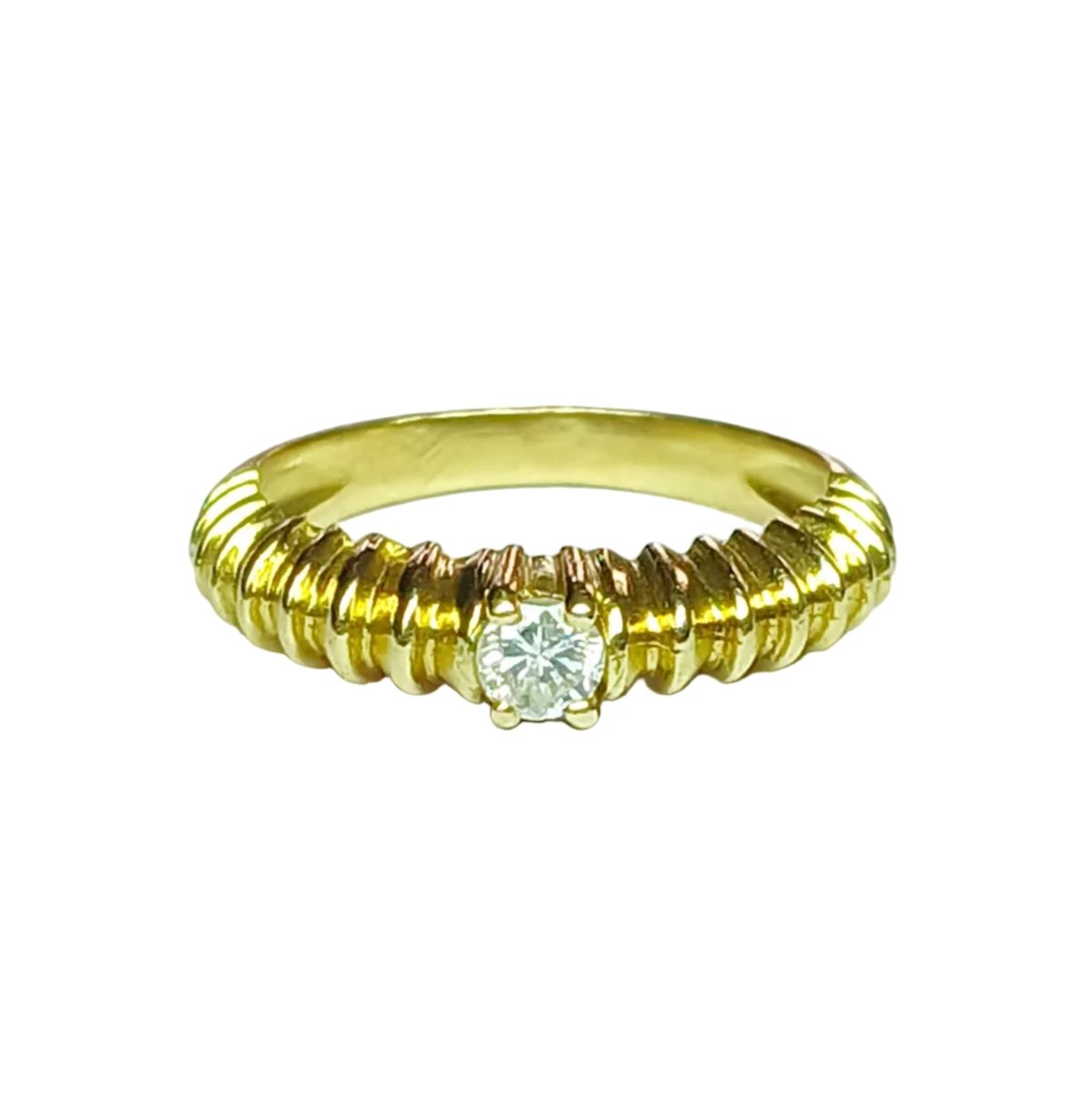 Bague Jonc en or jaune et diamant - Castafiore