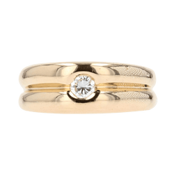 Bague Jonc en or jaune et diamant - Castafiore