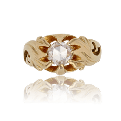 Bague Jonc en or jaune et diamant - Castafiore