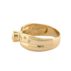 Bague Jonc en or jaune et diamant - Castafiore