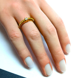 Bague Jonc en or jaune et diamant - Castafiore